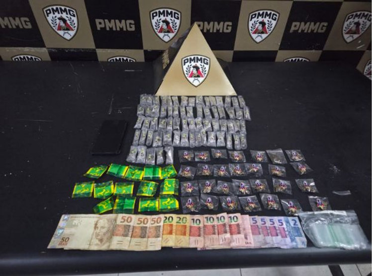 Ação da Polícia Militar termina com prisão de suspeito e apreensão de drogas no bairro Tibery, em Uberlândia