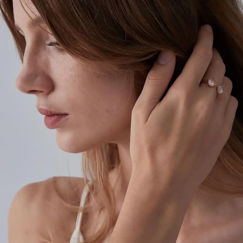 Thumbnail: Twin Flame Rose Quartz Ring