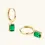 Thumbnail: Emerald Dangle Hoop Earrings