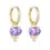 Thumbnail: Oval Cut Amethyst Drop Hoop Earrings
