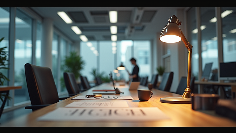 Wide angle view of a modern workspace with innovative tools