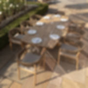 Porto 8 Seat Rectangular Dining Set- Sandstone