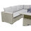 Thumbnail: Chicago Corner Dining Set With Rising Fire Pit Table- Grey