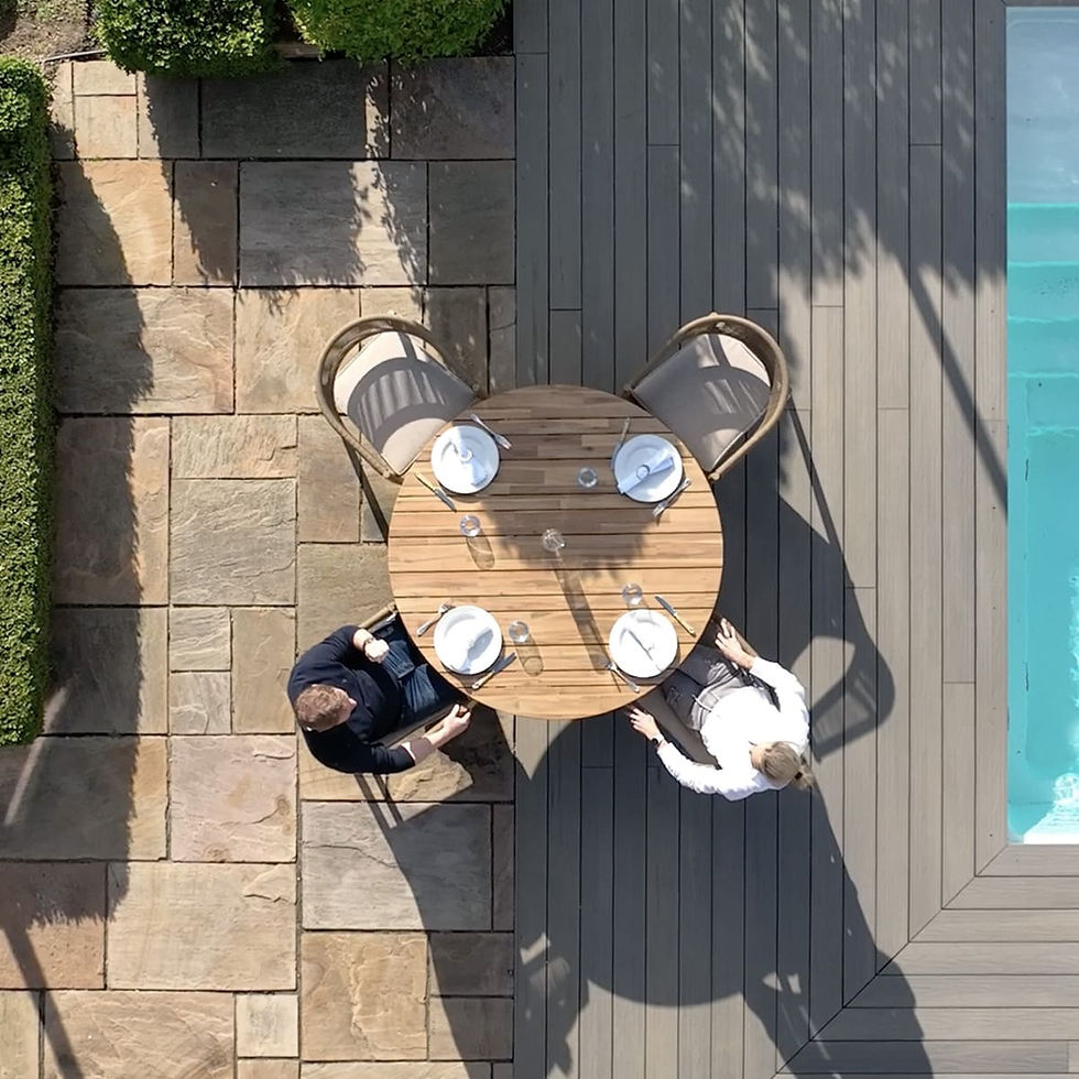 Thumbnail: Porto 4 Seat Round Dining Set- Sandstone
