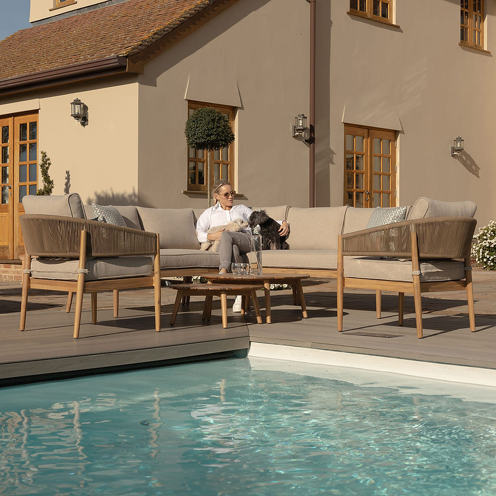 Thumbnail: Porto Corner Sofa Set With x2 Armchairs- Sandstone