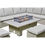 Thumbnail: Chicago Corner Dining Set With Rising Fire Pit Table- Grey