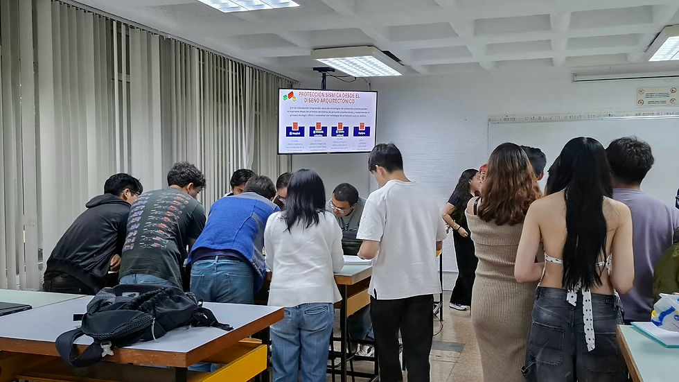 Durante la sesión se revisaron conceptos de resonancia, regularidad e irregularidades arquitectónicas y estructurales.