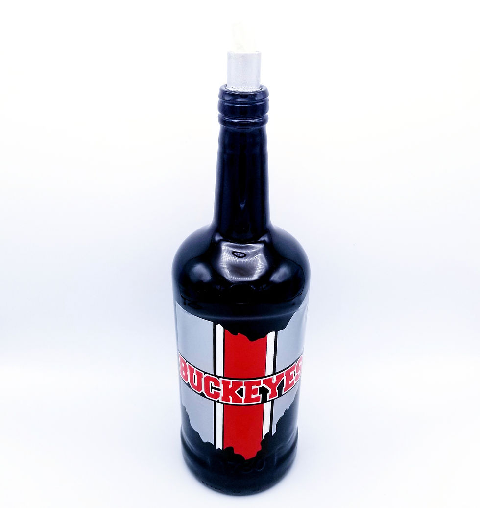 Ohio State College Football Tiki Torch - Liquor Bottle