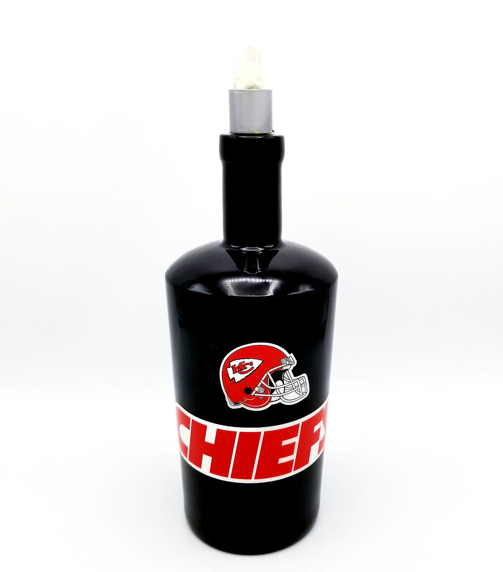 Kansas City Chiefs Football Tiki Torch - Liquor Bottle