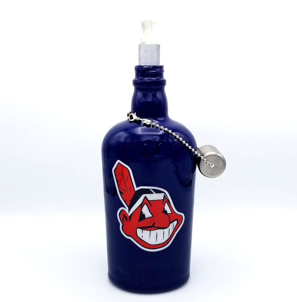 Cleveland Indians Tiki Torch - Liquor Bottle