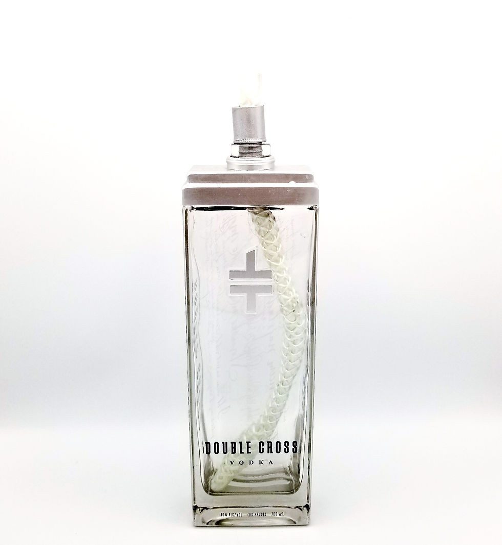 Double Cross Vodka Tiki Torch - Liquor Bottle
