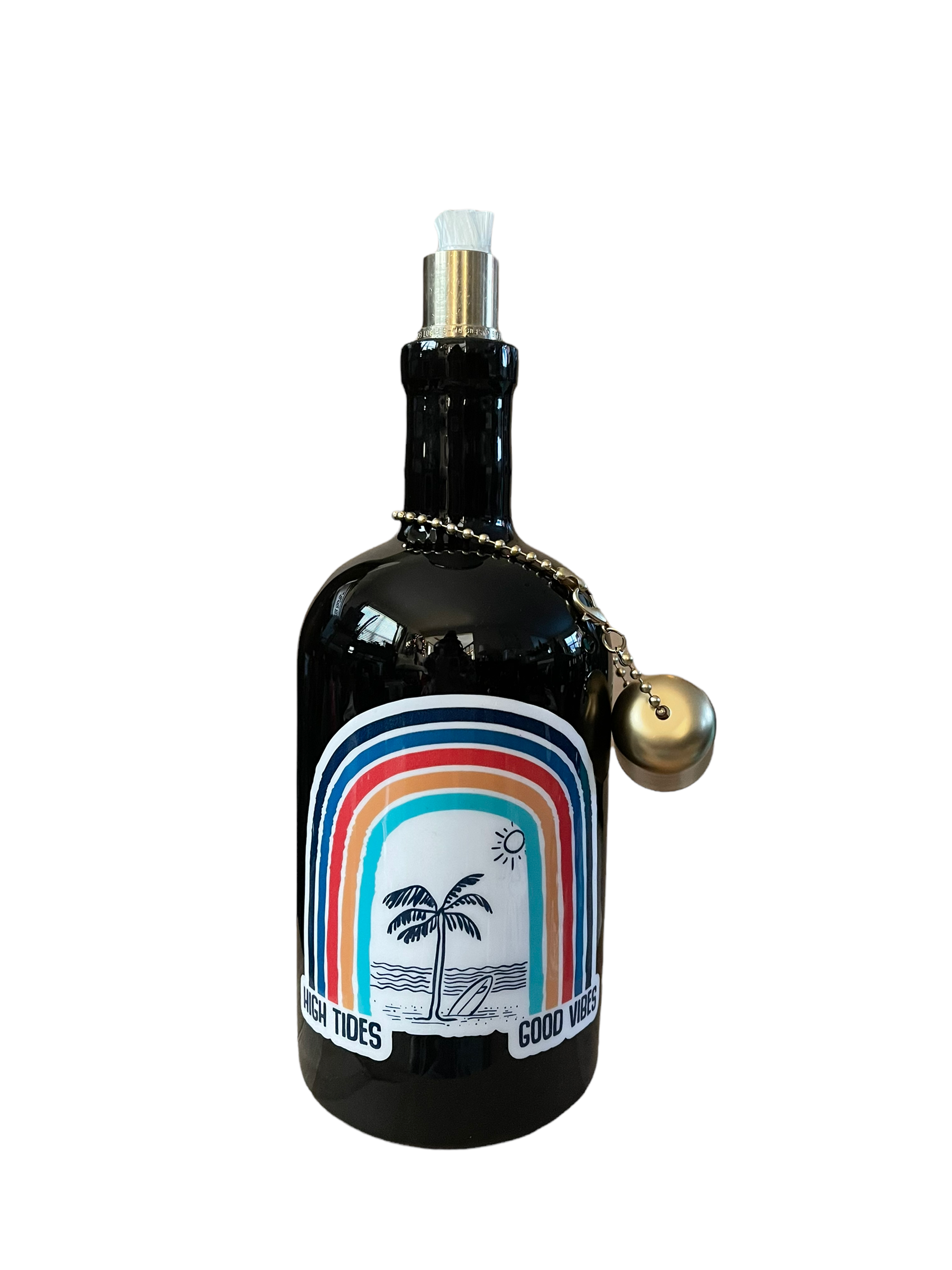 Beach Theme Tiki Torch - Liquor Bottle