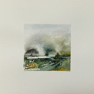 Tiny 12222 - Aquarelle de paysage, Création originale de Catseahorse, artiste peintre Puy de Dôme