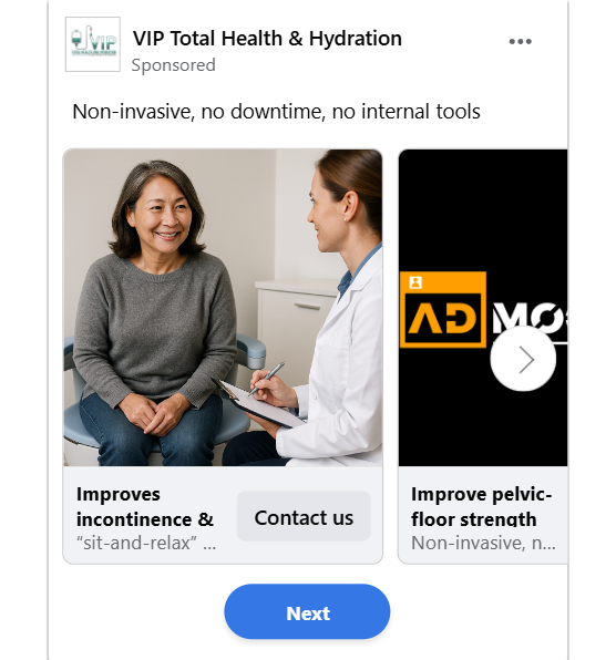Medial device that provides noninvasive pelvic floor treatment