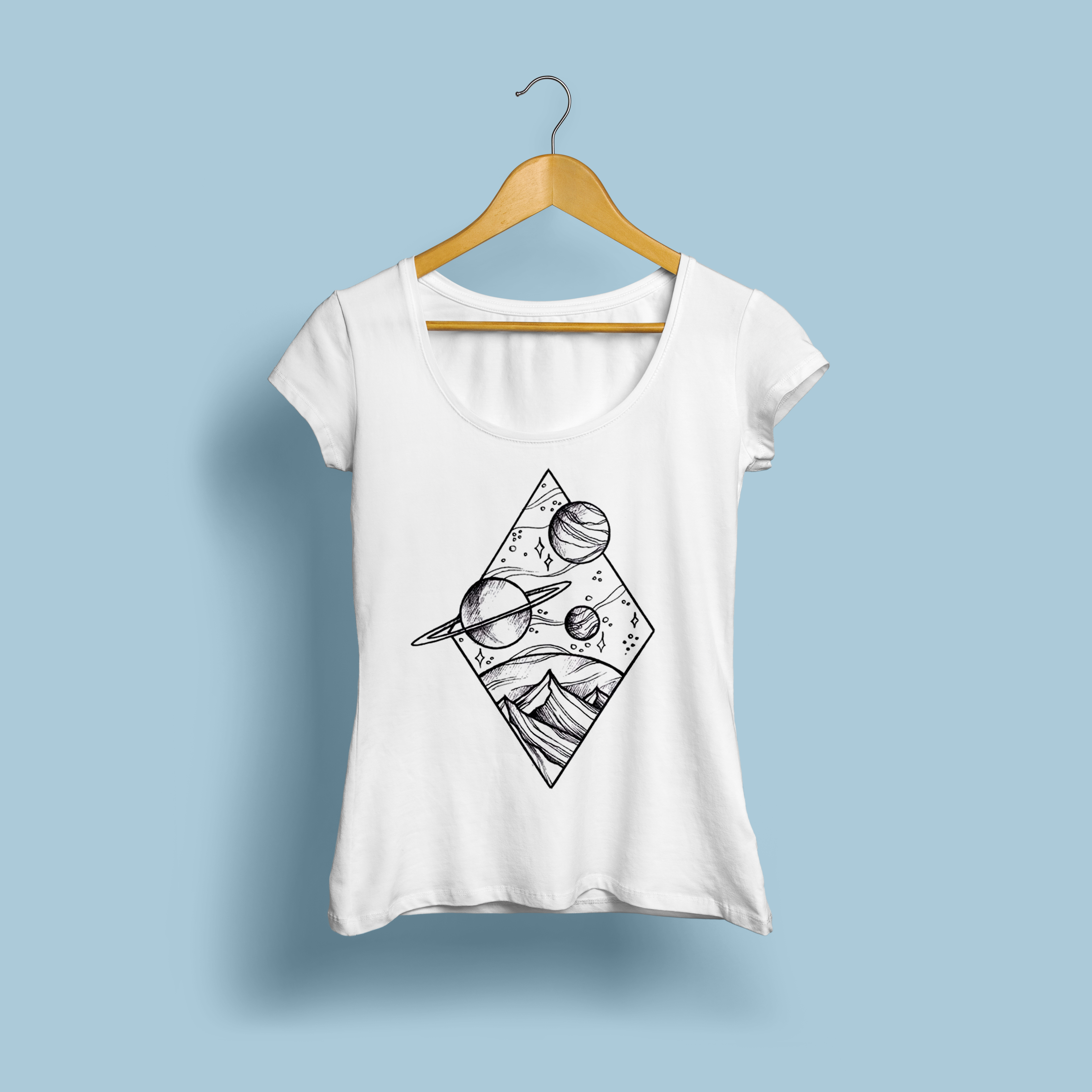 Playera Diamante de planetas