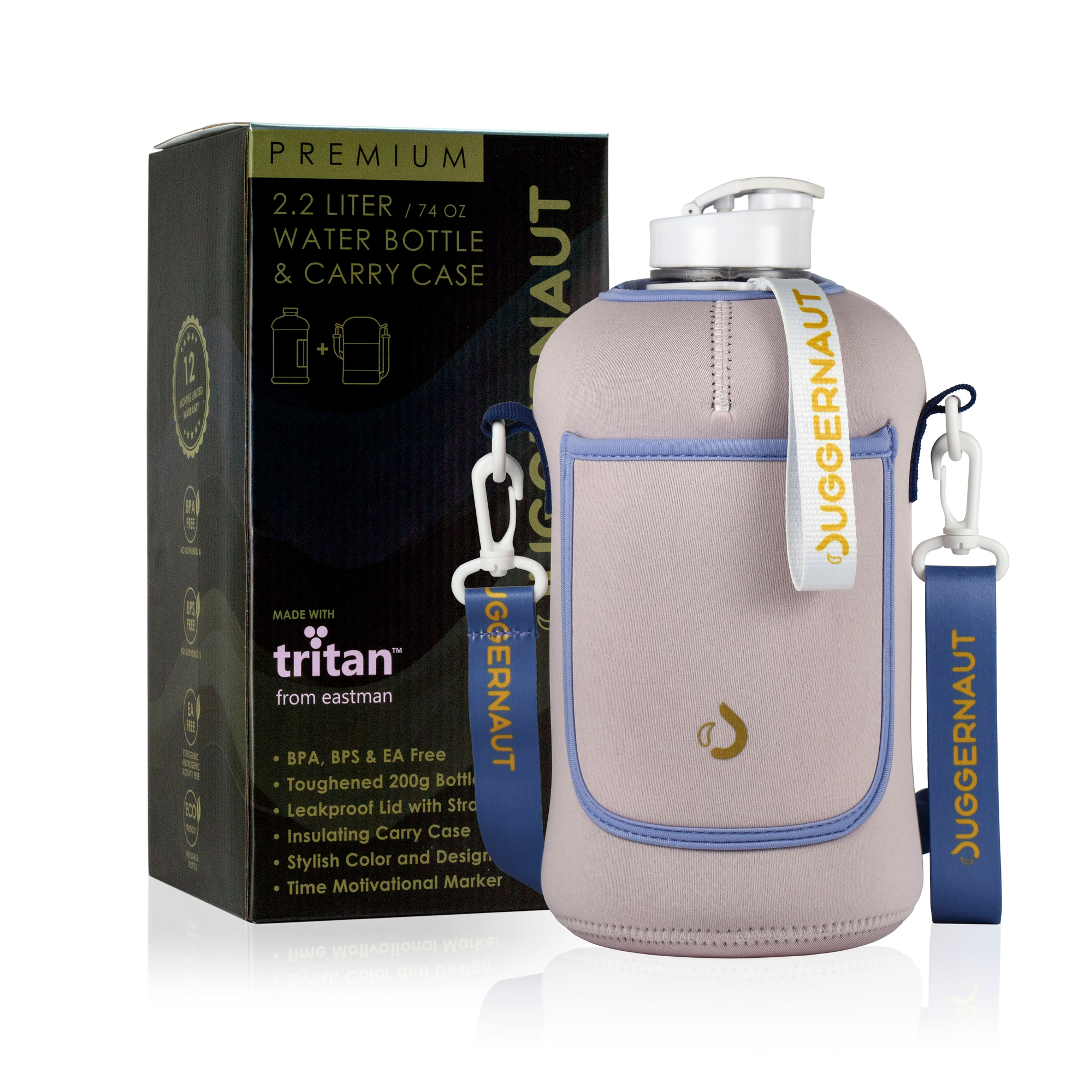 Serene Rose  - JUGGERNAUT 2.2L Half Gallon Water Bottle with Carry Case