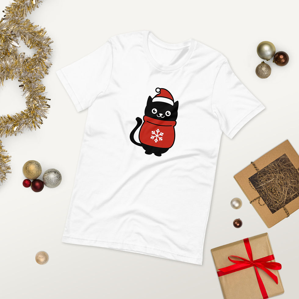 Thumbnail: Holiday Sweater Cat Unisex t-shirt
