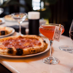 Pizza, cocktails and wine