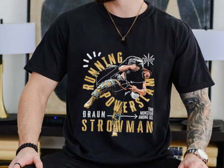 Braun Strowman running power slam the monster among us professional wrestler signature shirt