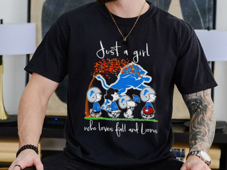 Detroit Lions just a girl who loves fall and lions shirt