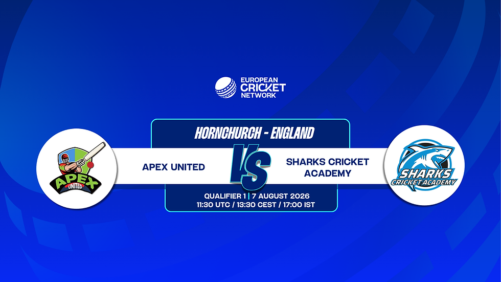 Apex United vs Sharks Cricket Academy, ECS England, Hornchurch, 2026 Match Preview
