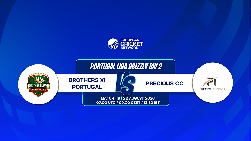Brothers XI Portugal vs Precious CC, Portugal Liga Grizzly Div 2, 2026: First Meeting, Narrow Odds, Big T20 Stakes