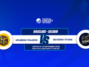 Kruibeke Polders vs Beveren Titans Preview: ECS Belgium, Waasland, 2026 Match 14 Set for a Tight T10 Battle
