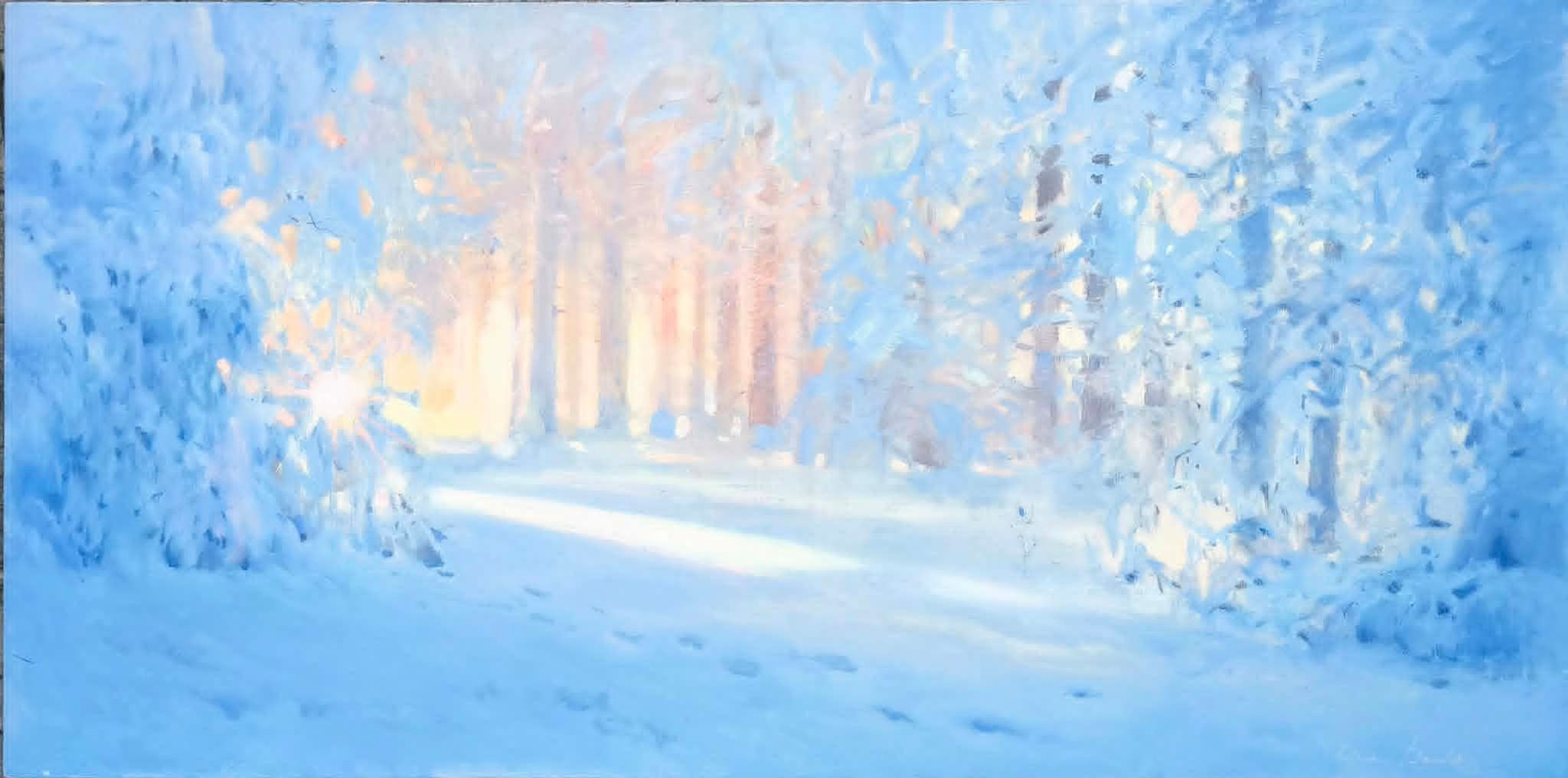 Tetiana Derdei "Winter in the Forest" 50x100 cm Oil on canvas 2026