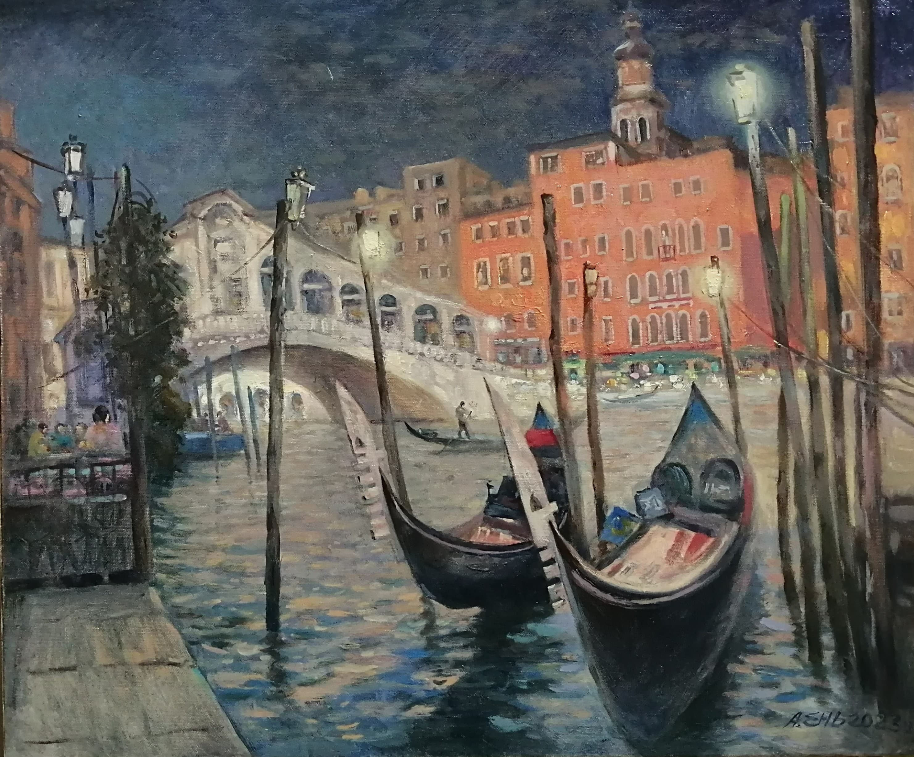 "Evening in Venice" canvas, oil, 50x60 cm. 2023