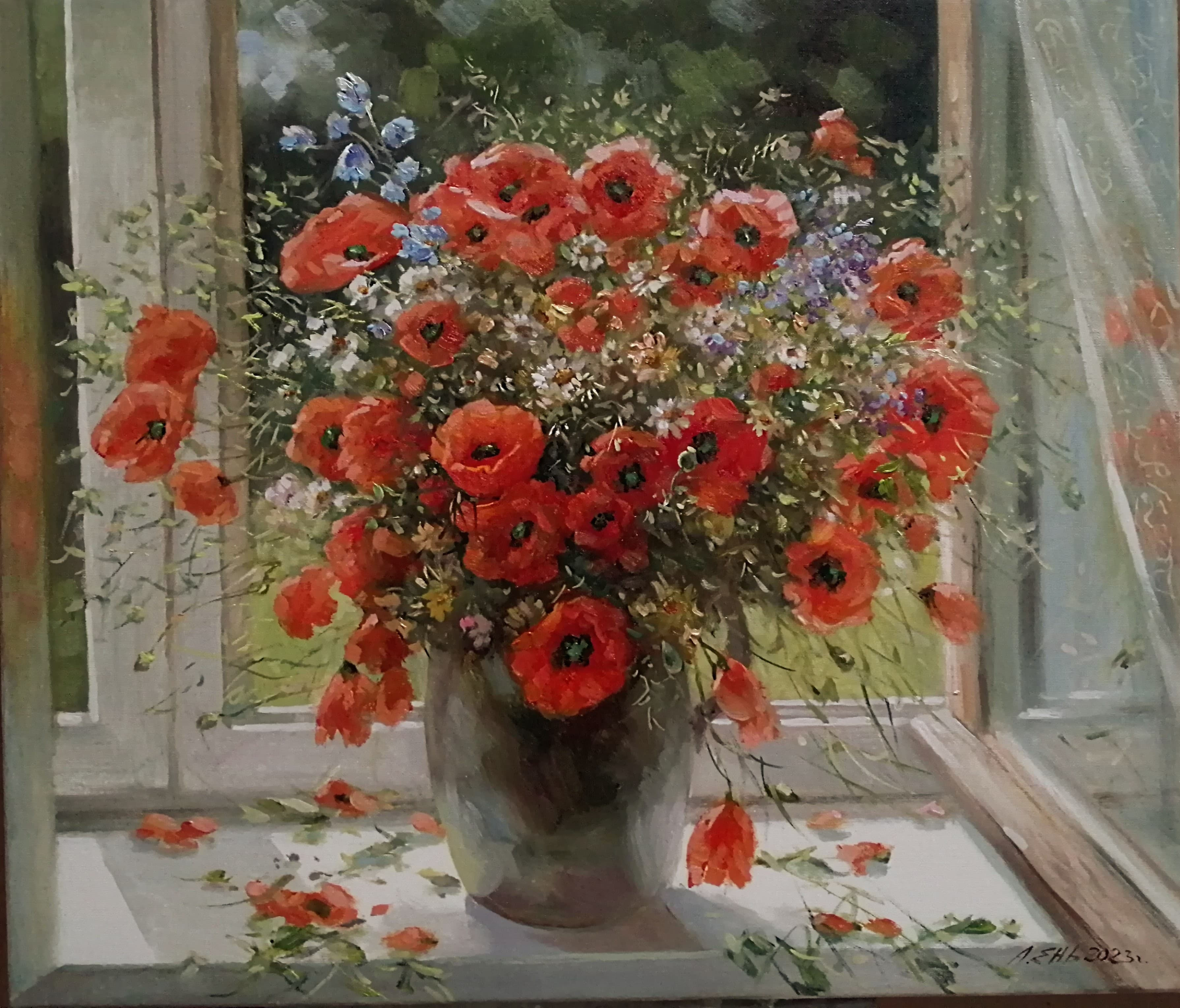 Poppy flowers by Alexandr Yen 60x70 c.m 2023