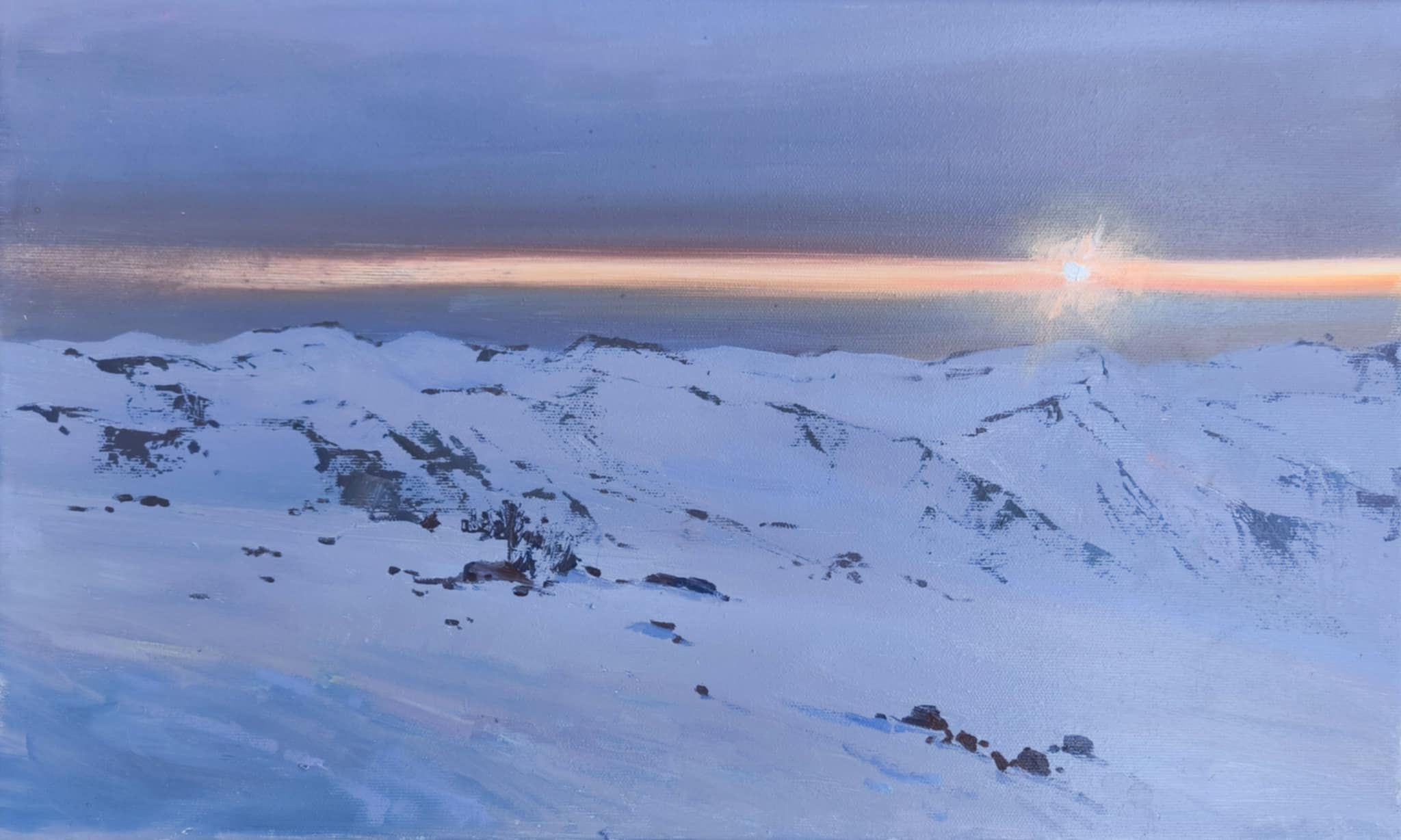 "Sunset in the Mountains" Canvas, oil 30x50 c.m