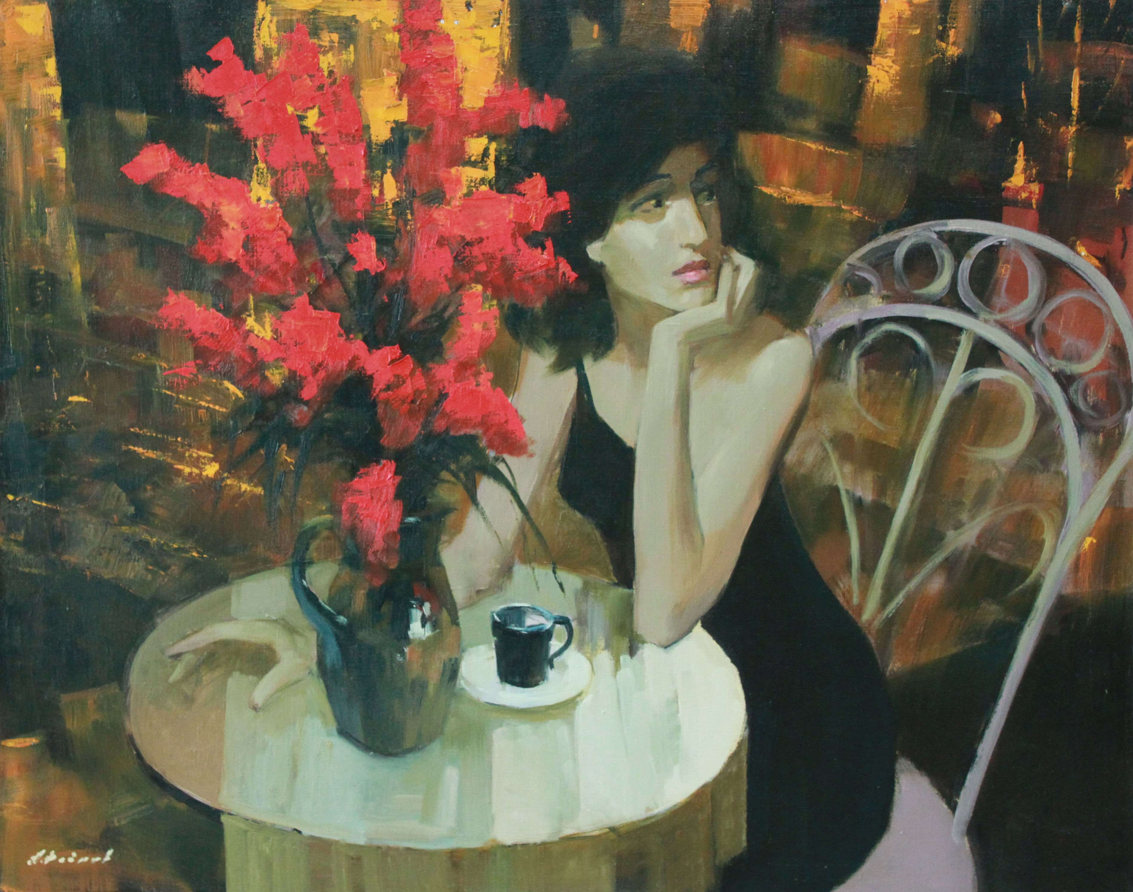 Cup of coffee 80x100 oil on canvas, 2014
