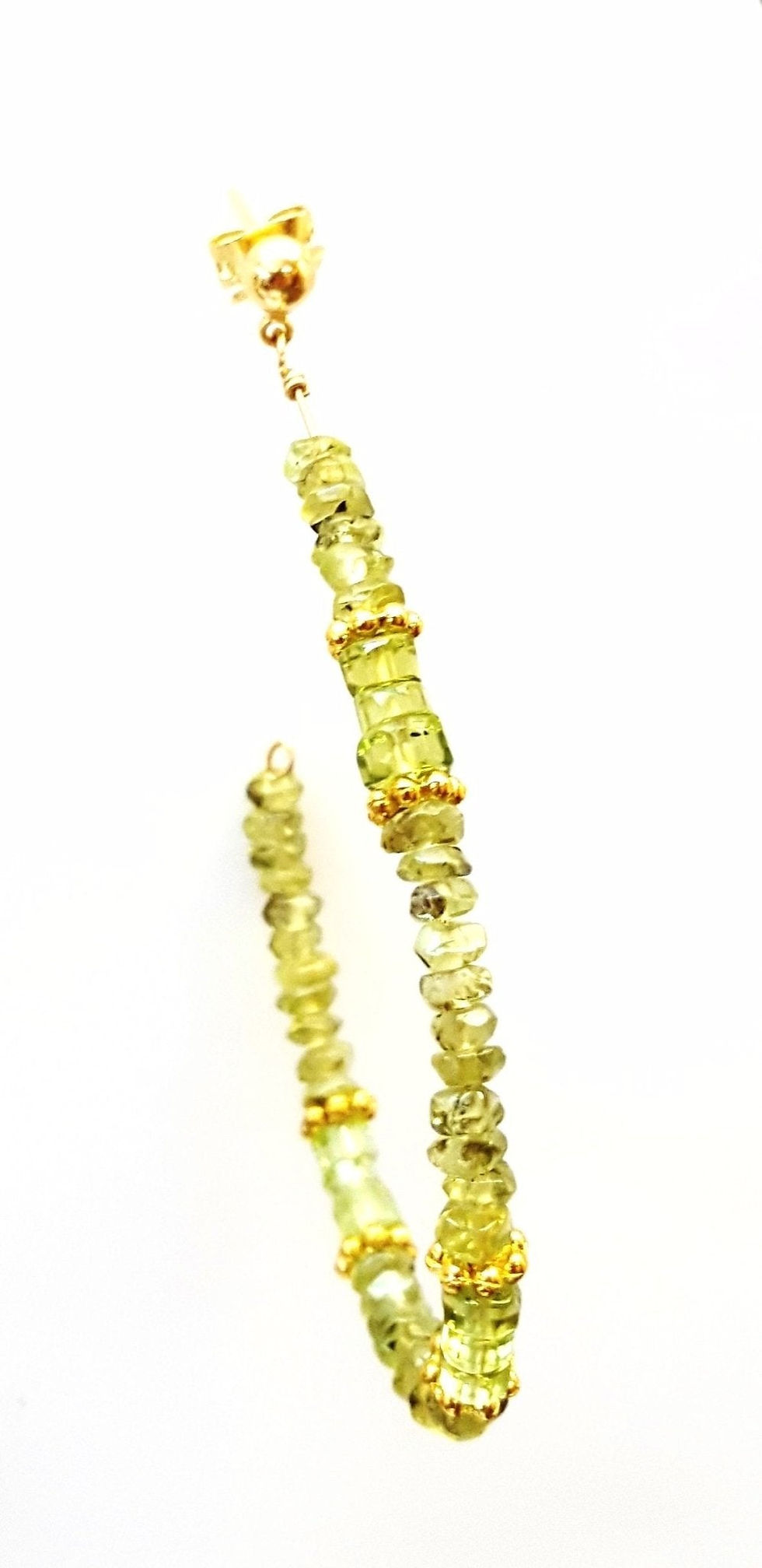 Thumbnail: Crescent Heishi Hoops - Colors Available