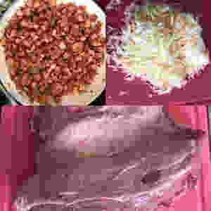 bacon, mussarela ralada e picanha