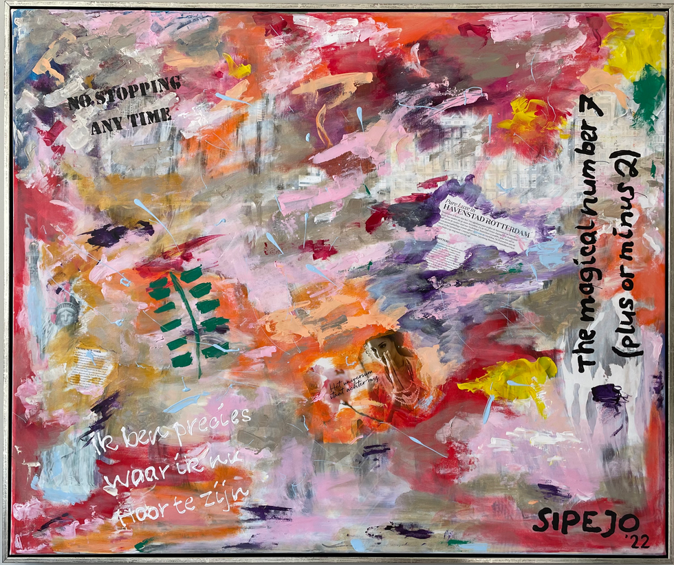 Schilderij vlekken vegen kleuren