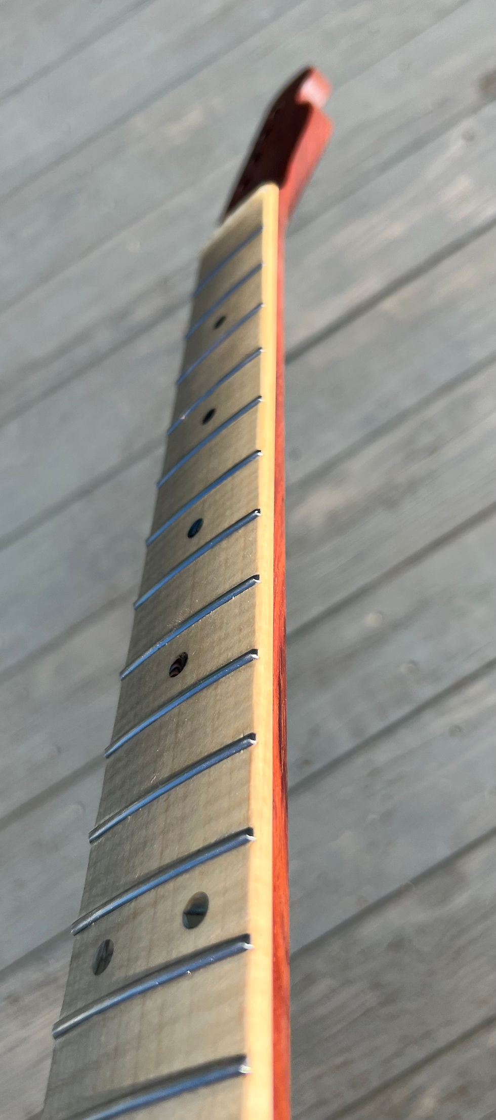 Thumbnail: Parklane Guitar Neck Bubinga Quartersawn Flame Maple In Stock Guitar Necks