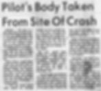 Calloway Peak plane crash newspaper article
