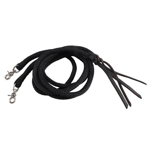 Fort Worth Guy McLean Rope Split Reins - Black 6' | The Western Collective
