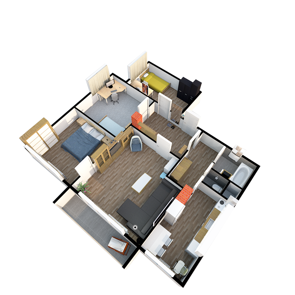 3D půdorys realisticky zobrazuje prostor
