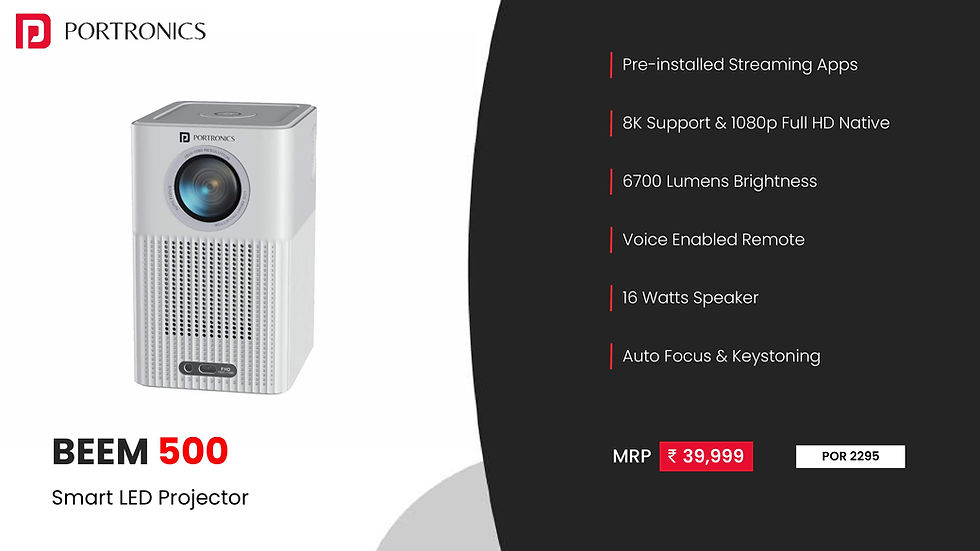 Thumbnail: Mini Projector | PORTRONICS | Beem 500 | D33102