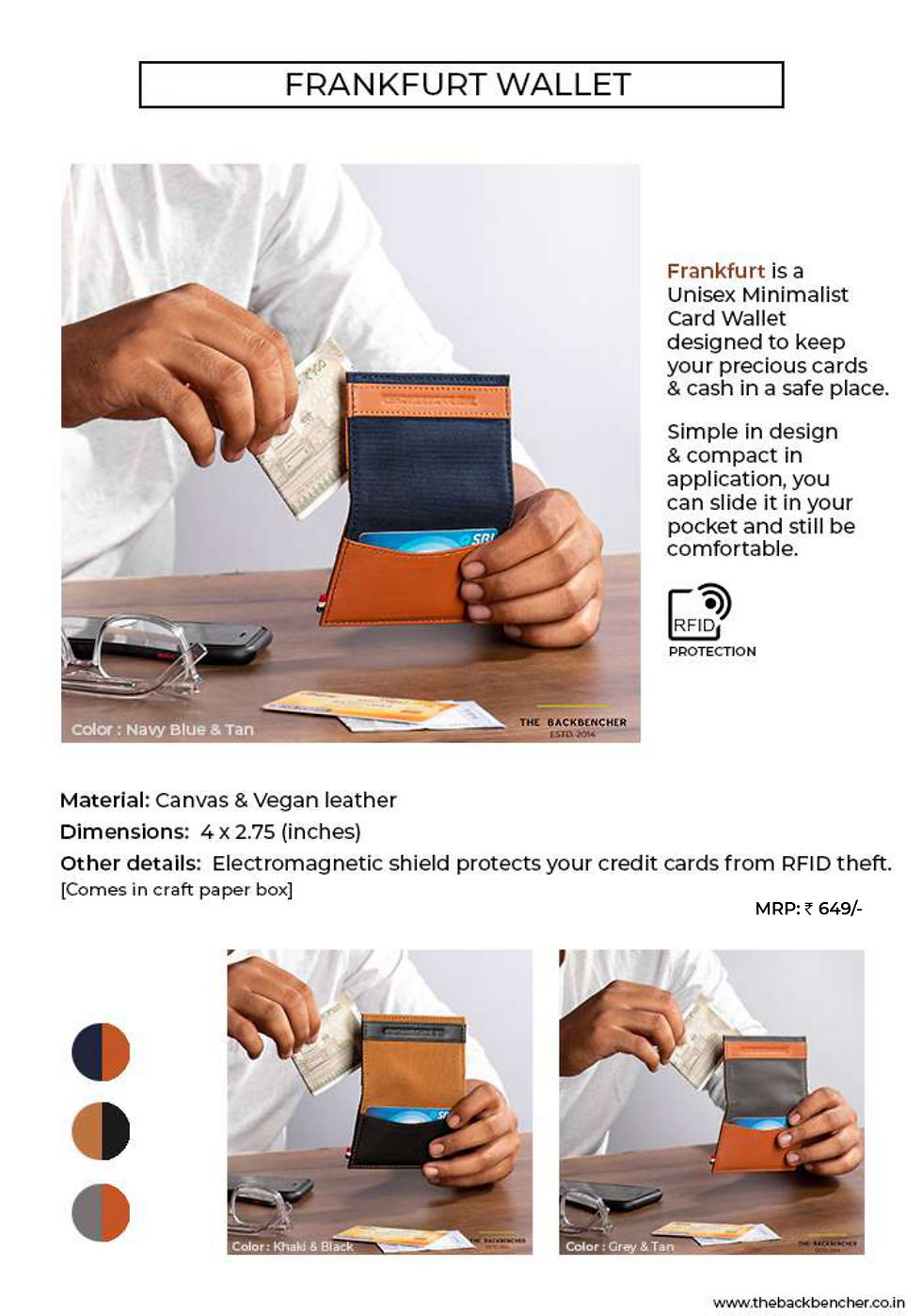 Thumbnail: Back Bencher Wallet Setfrankfurt Card Wallet Mrp 649 | BACK BENCHER | D348