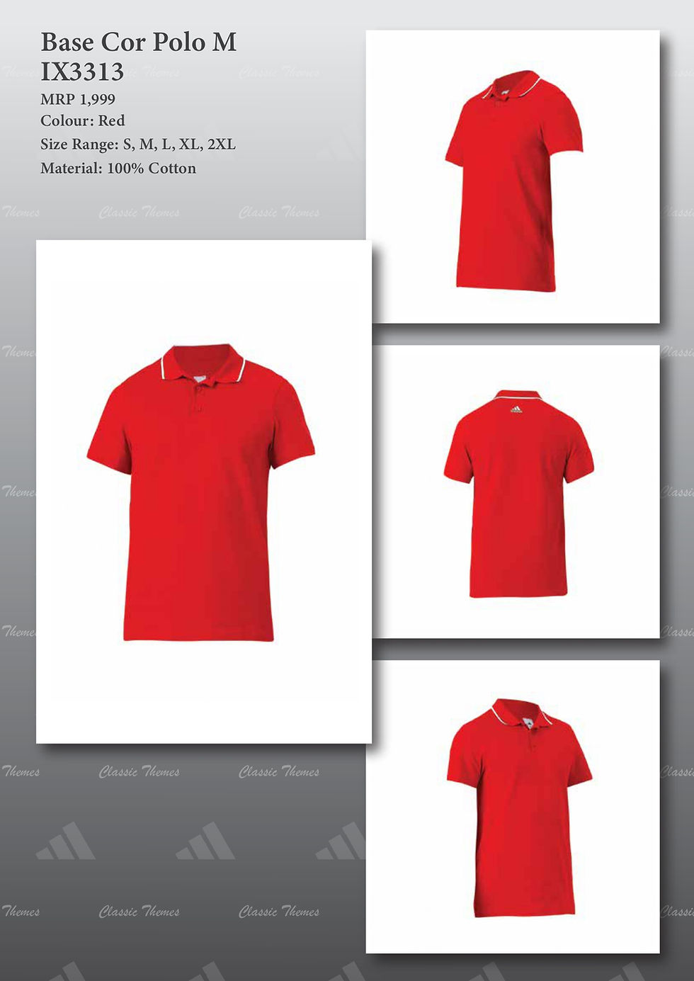 Thumbnail: ADIDAS | Polo / Collar T-Shirts | 100% Cotton | IX3309 | D1390 | MRP Rs. 1999