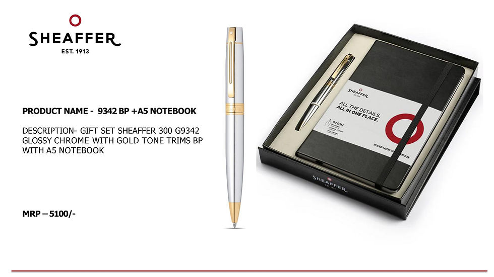 Thumbnail: Sheaffer  | Gift Set  | 9342 BP + A5 NOTEBOOK | MRP Rs. 5100