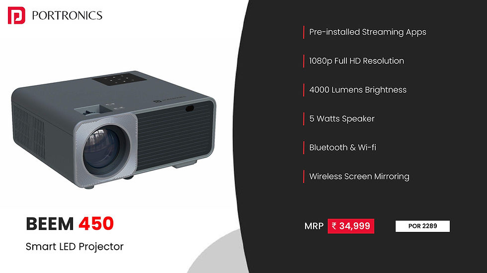 Thumbnail: Mini Projector | PORTRONICS | Beem 450 | D18418
