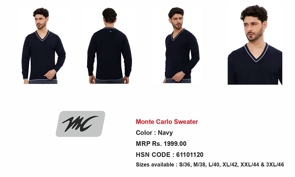Thumbnail: MONTE CARLO|Lightweight Jacket|-|MC-0012|D1450|MRP Rs. 1999