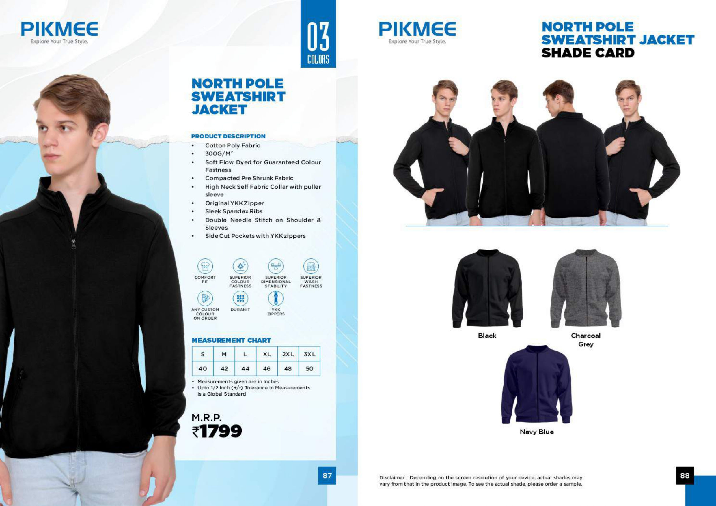 Pikmee North Pole Sweatshirt Jacket;DGP N-POL