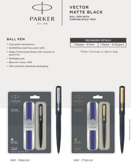 Thumbnail: Parker | Vector Matte Black Ball Pen With Chrome | MRP Rs. 680