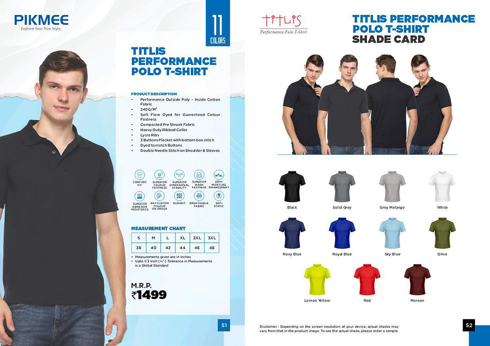 Thumbnail: TITL|Polo / Collar T-Shirts|Poly Cotton|52-LO|D610|MRP Rs. 1499