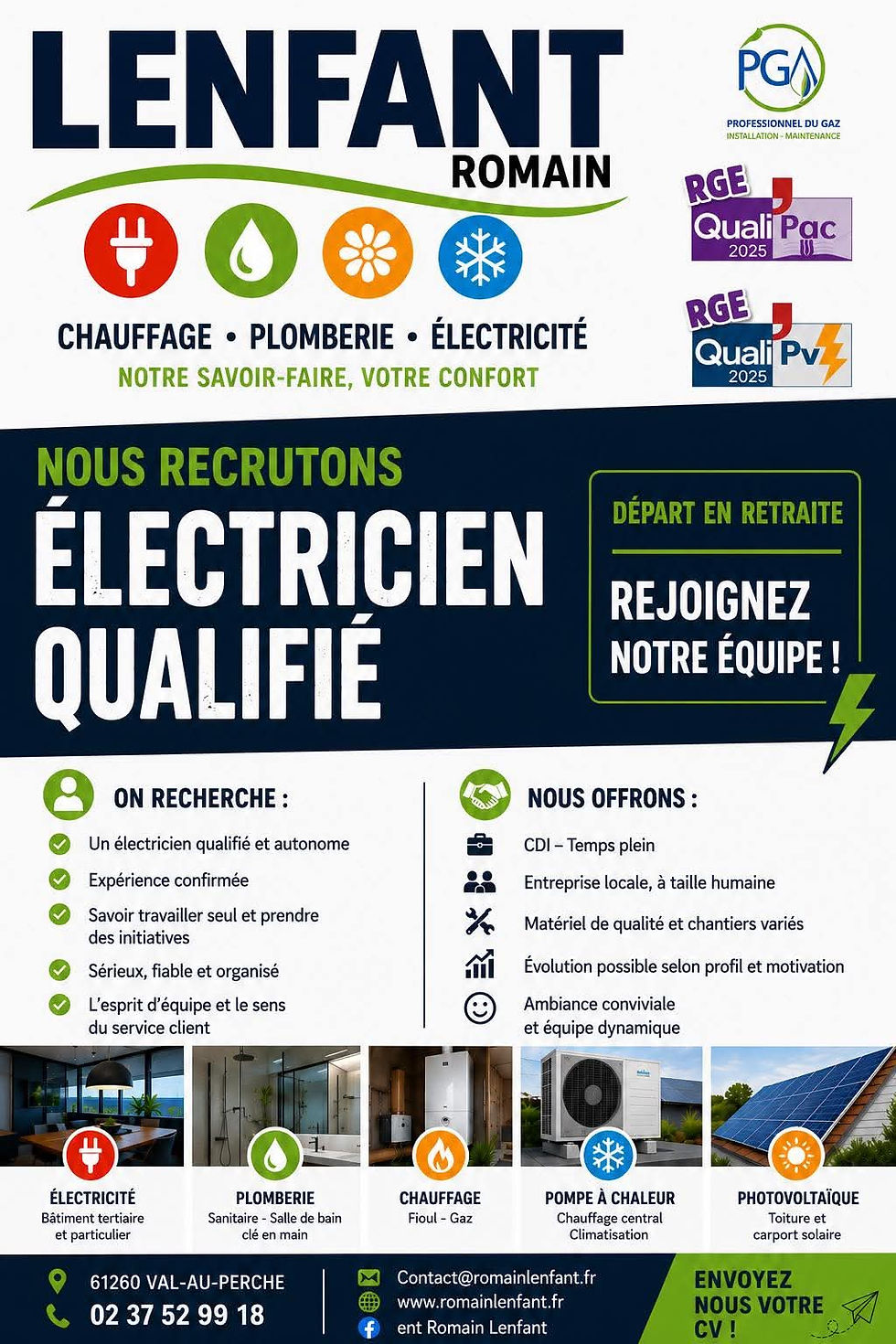 Recherche- Electricien- Qualifié