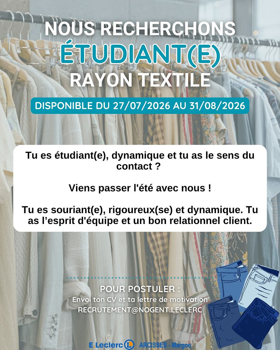 Recherche-étudiant(e)-Rayon-Textile